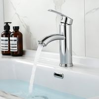 Oraymin –Mitigeur Lavabo Robinet Salle Bain Robinet Lavabo pour Salle de Bain Réglable à Chaud et à Froid Robinet Chromé Acier Inox