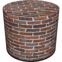 Puf decorativo Bertoni, estampado de ladrillos - puf redondo para salón o recibidor, cilíndrico de 40 cm, elegante, con cremallera, lavable.