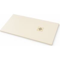 Duschwanne Ardesia extraflach Farbe Creme RAL 1013 80x80cm Abdeckung in Creme