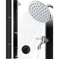 Arebos – Douche solaire 35 L – Réservoir PVC résistant aux UV – Température réglable jusqu'à 60°C – Pommeau pivotant avec thermomètre intégré