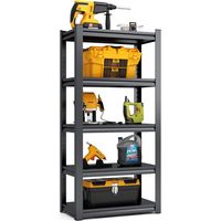 63"H 5 Tier Metal Shelves for Storage Garage Shelving 2000LBS Heavy Duty Storage Shelves Adjustable Garage Shelf Industrial Shelving Unit Storage Utility Rack,31.5"W15.7"D63"H,Black