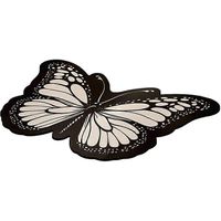 Tapis de salle de bain papillon noir à motif papillon, en terre de diatomées de qualité supérieure, absorbant l'eau et antidérapant. Tapis de porte.
