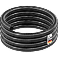Wiltec Tuyau spiralé de refoulement aspiration - 25 m - Noir Flexible - Ø 40 mm (1 1/2") - avec Spirale de renforcement - évcuation, écoulement, drainage, arrosage sous pression