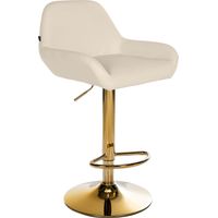 Sgabello da bar Braga in similpelle oro crema