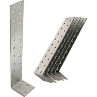 Set mit 5 Eckverbindern, verzinktes Metall, 200 x 40 x 40 mm, für hochbelastbare Befestigungen, industrielle Anwendung