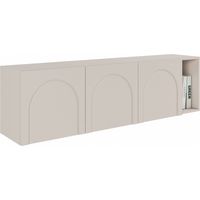 Selsey Arkadia - TV-Lowboard 3-türig mit gefrästen Fronten, Kaschmirgrau 175 cm