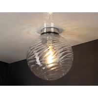 Deckenleuchte NEREIDE Glaskugel Wellenmuster Transparent, Globe Ø 30cm