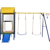 Aire de jeux pour enfants - Jeux d'extérieur pour enfants - Double balançoire et toboggan - Jeux de jardin pour enfants