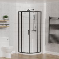 Aquariss Quadrant Shower Enclosure Matte Black 760x760
