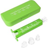 Aspirateur de Venin, Pompe de Succion pour Piqûres d'Insectes et Morsures, 3 Tailles de Ventouses, Kit de Secours Randonnée