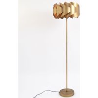 Lampadaire LED métal doré 43x43x154cm – Design géométrique moderne – Éclairage puissant pour salon ou bureau – Drimmer