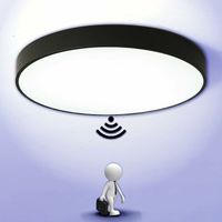 Plafoniera LED rotonda, 12 W, luce bianca fredda 6500 K, plafoniera LED nera moderna, impermeabile IP54, lampada da soffitto LED per bagno, soggiorno, cucina, camera da letto, corridoio, Ø 22 cm [Clas