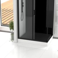 Tarima de madera compuesta gris para cabina rectangular - Dimensiones 96.5 x 65 x 3.2 cm