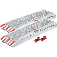 Wiltec Lot de 2x Rampe de chargement pliable 2230 x 290 mm – capacité de charge max. 680 kg – profil à trous – en Aluminium – Rampe d'accès utilitaire moto ATV quad remorque