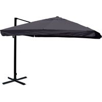 Ombrellone parasole decentrato HHG-979 3x3m con volante antracite girevole senza base