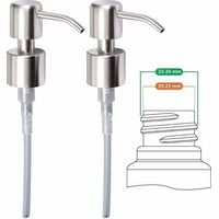 Pompe de Rechange pour Distributeur de Savon Liquide - Acier Inoxydable, XU, Inox à finition brossée, 2 pièces - 24 mm, Ensoleillé - KZQ