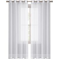 Juego de 2 cortinas transparentes, cortinas para dormitorio 140x260 cm, cortina opaca blanca, cortinas ligeras y transpirables, adecuadas para la decoración del hogar de la sala de estar, dormitorio.