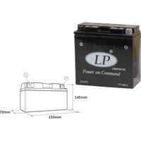 BATTERIA LANDPORT YT14B-4 (MS LT14B-4) 12V 12AH 150X69X145 SENZA MANUTENZIONE - A ACQUA (6) (175A)