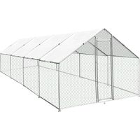 Monster-Shop â Enclos poulailler extĂ©rieur 3m x 8m x 2m â Acier galvanisĂ© â 2 bĂąches impermĂ©ables â SystĂšme de verrouillage Ă boulon â Pour volaille