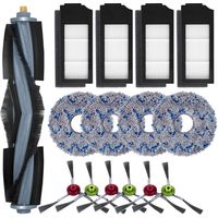 Zubehör für Ecovacs Deebot X1 Omni / X1 e Omni / X1 Turbo Staubsauger: 1 Hauptbürste, 6 Seitenbürsten, 4 Wischpads, 4 Filter - RAPANDA