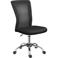 Silla de Escritorio Giratoria sin Brazos Silla de Malla con Altura Ajustable Carga 100 kg 43x58x90-100 cm Negro