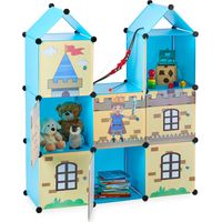 Relaxdays – Armoire enfant emboîtable avec 8 casiers – Dimensions HxLxP : 128x110x37 cm – Plastique coloré – Accès facile pour rangement jouets
