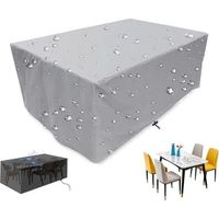 Funda muebles jardín, 123x123x74cm, Funda protectora resistente intemperie mesa Impermeable, resistente viento rayos UV sillas mesas, Negra