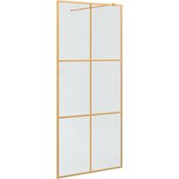 vidaXL Mur de Douche à L'Italienne Doré 90 x 195 cm verre trempé