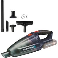 Kraftronic by Einhell Akku-Handstaubsauger KT-HS 18 Li-Solo – Power X-Change (540 ml-Staubfangbehälter, 42 mbar Saugleistung, 18 V, inkl. 3 Düsen, Verlängerung, Wandhalterung, ohne Akku & Ladegerät)