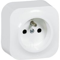 Prise de courant avec terre saillie Profil Eco - 16A - blanc