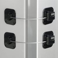Schrankschloss, robustes Kühlschrankschloss, Kühlschrankschrank, Schubladen-Kombinationsschloss, sicher, einfach zu installieren, kein Schlüssel erforderlich (schwarz – 2er-Pack)
