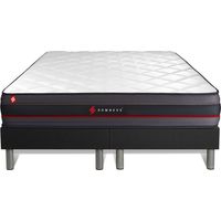 Ensemble matelas sommier 180 x 200 cm – Mémoire de forme 24 cm – Confort ferme – Coutil microperforé ultra-respirant – Sommier tapissier 14 cm – Somness