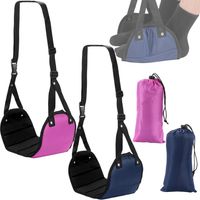 GABRIELLE - Hamaca para pies de avión (2 unidades), reposapiés de viaje ajustable, accesorio para oficina y dormitorio, reduce la hinchazón y el dolor, relaja pies y piernas.