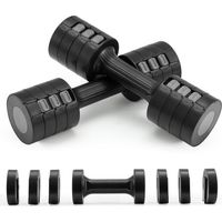 Trintion Hantelset für Frauen, verstellbar, 4-in-1-Gewichte, Hantelpaar, jeweils 1 kg/1,5 kg/2 kg/2,5 kg, Freihanteln für das Heimfitnessstudio, Handgewichte für das Krafttraining (Schwarz)