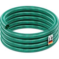 Wiltec Tuyau d'aspiration vert – 5 m / Ø 40 mm (1 1/2") / 470 g/m – avec Spirale de renforcement – Tube à pression souple en PVC – pour Arrosage Irrigation Jardinage Évacuation Refoulement