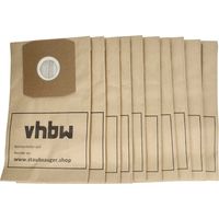 vhbw 10x Staubbeutel kompatibel mit Trisa Crazy Clean 9060 Staubsauger - 27,5cm x 16,5cm Sandfarben