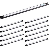 12x Barre Magnetiche, per Attrezzi, Officina, Garage, Ufficio, Lunghe 45 cm, in Acciaio, Nero Bianco