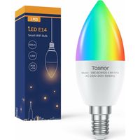 E14 WiFi Smart Bulb, 4.9W Smart E14 LED Bulb Compatible with Alexa and Google Home, APP Control, C37 RGB Multicolor and Warm Cool White Dimmable Bulb, Timer
