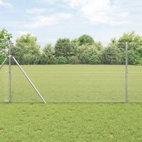 vidaXL Welded Wire Fence 2500 x 120 cm Hot Dip Galvanized Silver