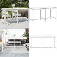 Table de jardin blanc 203,5x90x110 cm bois massif de pin - Table De Jardin - Table Extérieure - Mobilier De Jardin - Table En Bois - Table Blanche - Home & Living