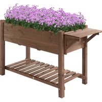 Huerto Urbano con 8 Compartimentos y Estantes para Cultivo de Verduras y Hortalizas 123x54x80 cm Marrón