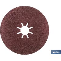 Faserscheibe 125 mm, Körnung 120, Dicke 0,8 mm, Mittelloch 22 mm.