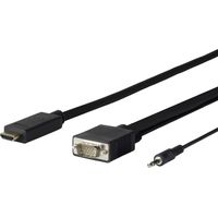 Vivolink PROHDMIVGA1 adaptador de cable de vídeo 1 m HDMI tipo A (Estándar) VGA (D-Sub) Negro