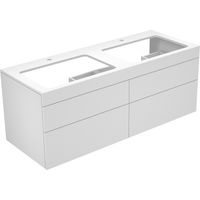 KE Waschtischunterbau Edition 400 31575, Hahnloch, weiß/Glas anthrazit satiniert