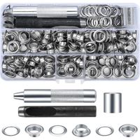 100 Rivets 10 mm Kit with Installation Tool – Easy to install – For tarpaulins, fabrics, leather, curtains and bags