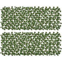 Outsunny – Lot de 2 haies artificielles feuilles de radis – Brise-vue canisse végétale réaliste 2L x 1H m – Résistante aux intempéries – Installation rapide