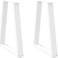 Dining Table Legs V-Shape 2 pcs White 50x(72-73,3) cm Steel vidaXL