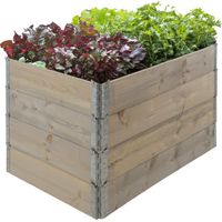 Hochbeet aus Holz 120x80x80 cm Palettenrahmen 4-teilig stapelbar Pflanzbeet Garten Balkon in grau