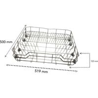 Panier inférieur gris pour lave-vaisselle CURTISS, FAR, CONTINENTAL EDISON – Dimensions 500 x 519 x 120 mm – Remplacement facile – Proline