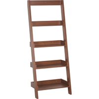 Libreria a scala 5 ripiani legno noce scaffale inclinato moderno Mobile Trio